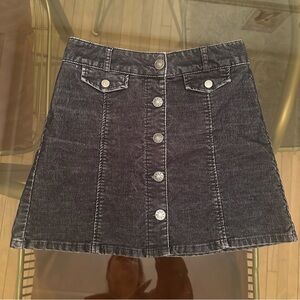 Uban Outfitter Charcoal A-Line Corduroy Skirt